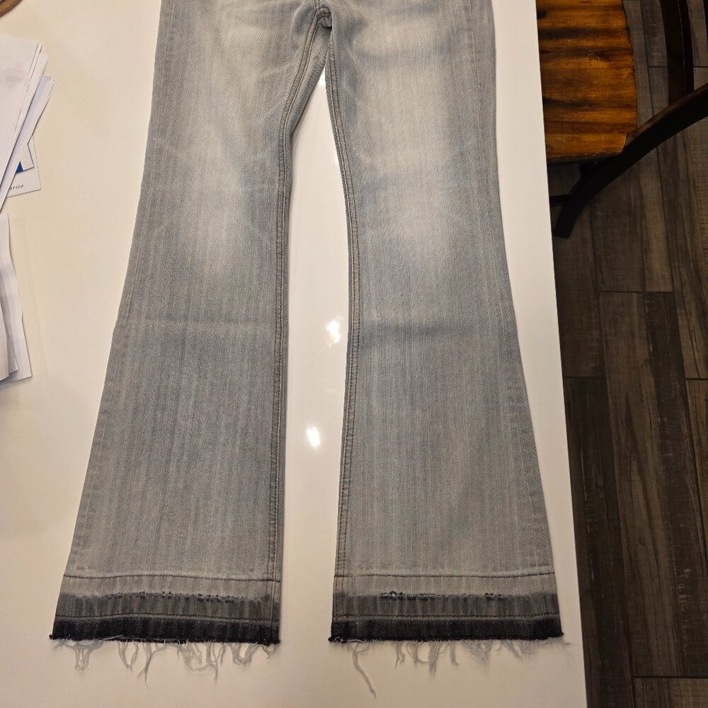 NWT Matin Kim Washed Point Boots Cut Denim - Grey (S)